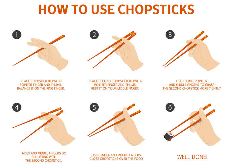Как научиться есть палочками для суши