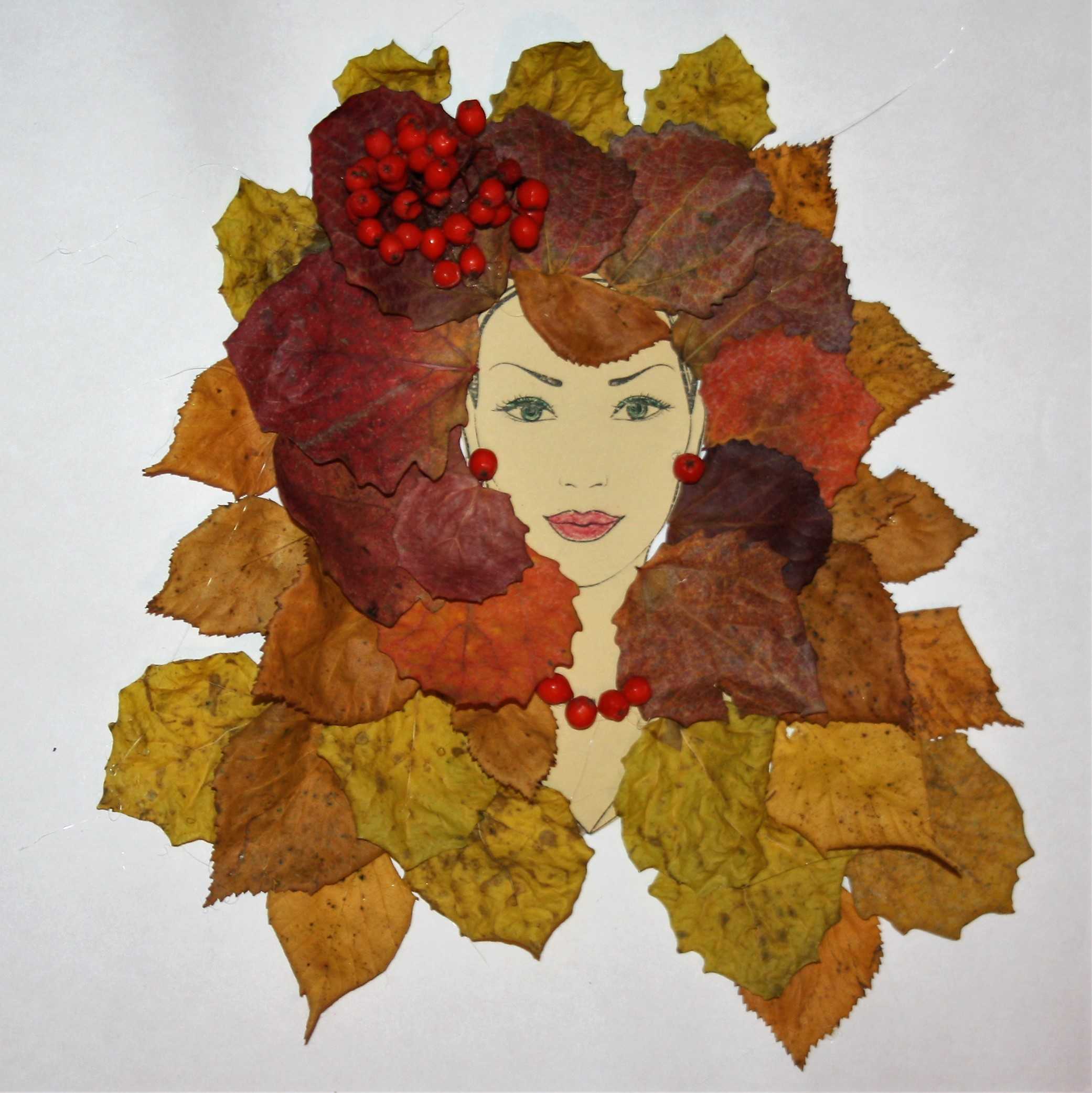 Лицо девушки для поделки из листьев – поделка на тему осень. девушка из листьев. идеи, фото, мастер-класс?