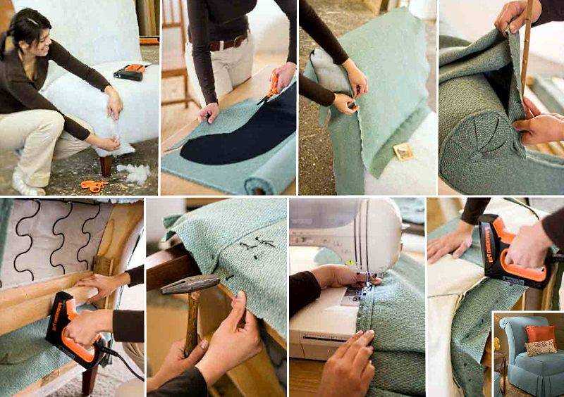 Пошаговые инструкции - как своими руками перетянуть диван