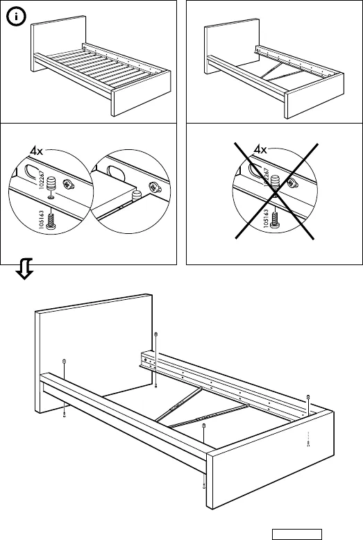 Схема сборки кровати икеа