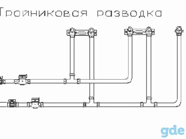 Схема подключения полипропиленовых труб. Схема подключения пропиленовой трубы. Тройниковая разводка труб водоснабжения схема. Схема разводки полипропиленовых трубопроводов. Тройниковая разводка труб схема.