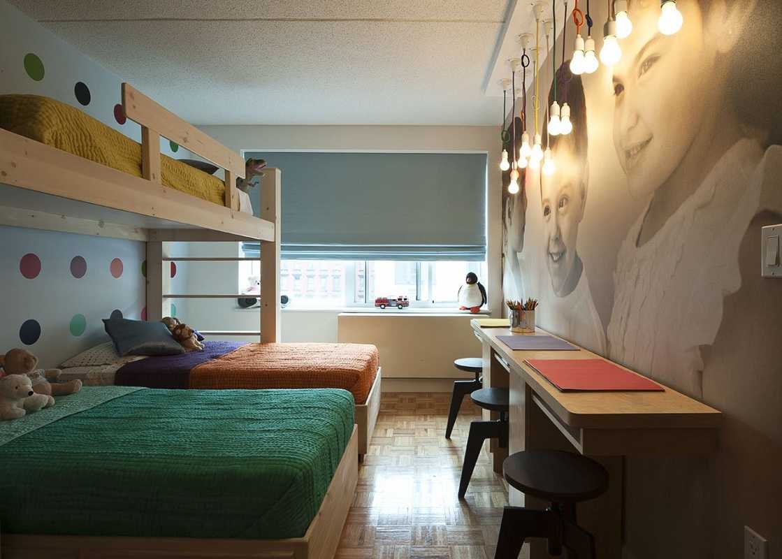 планировка детской комнаты для 3 детей