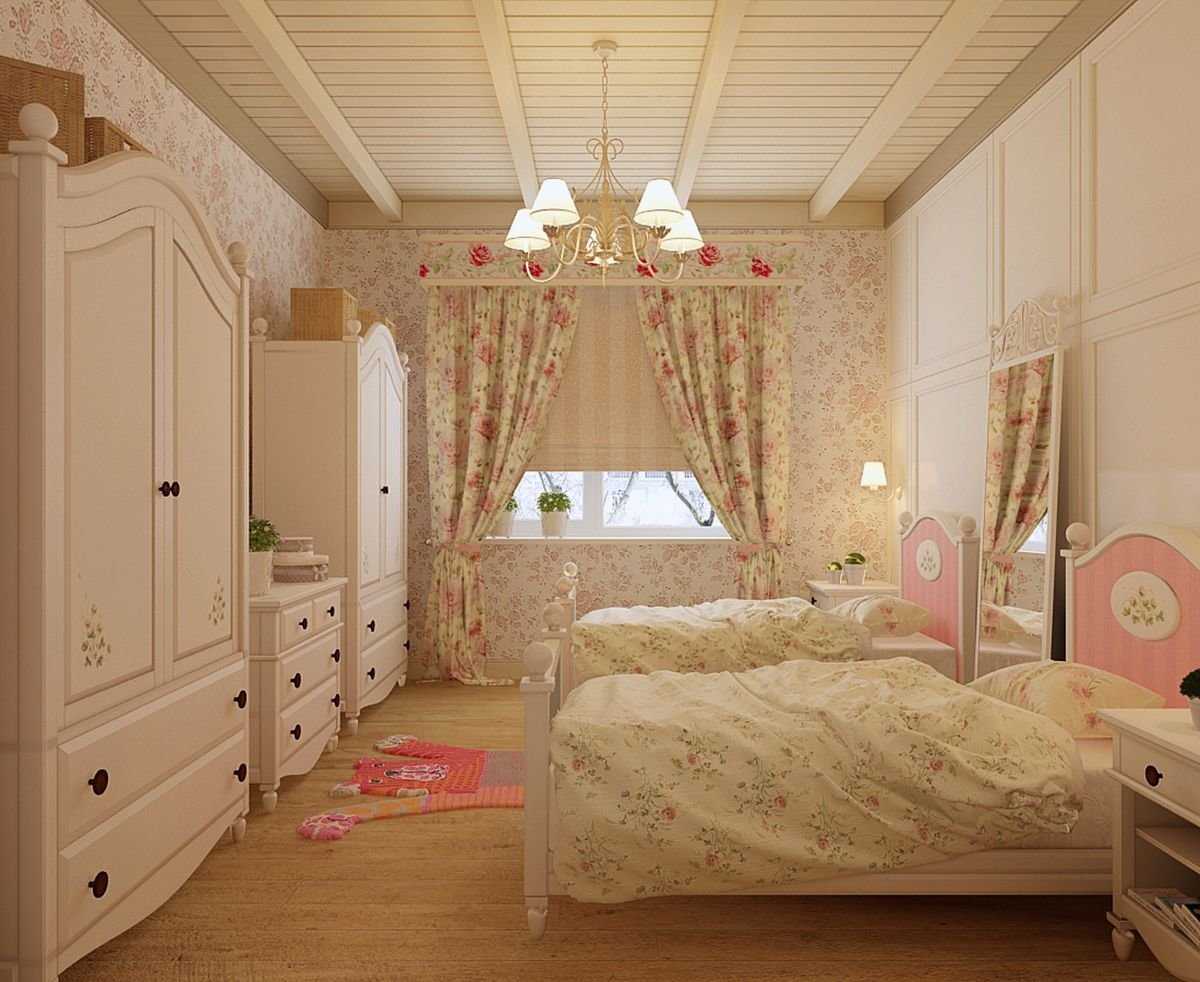 комната для девочки в стиле кантри