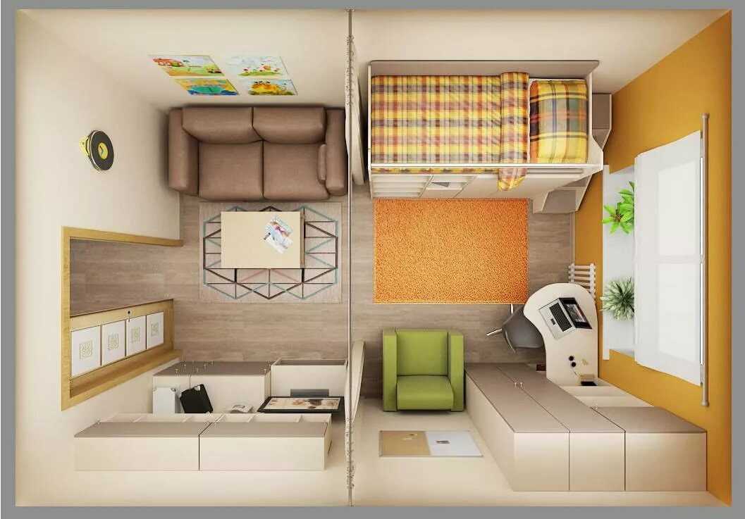 Дизайн однокомнатной квартиры 40 кв м для семьи с ребенком. основные способы зонирования | всё об интерьере для дома и квартиры