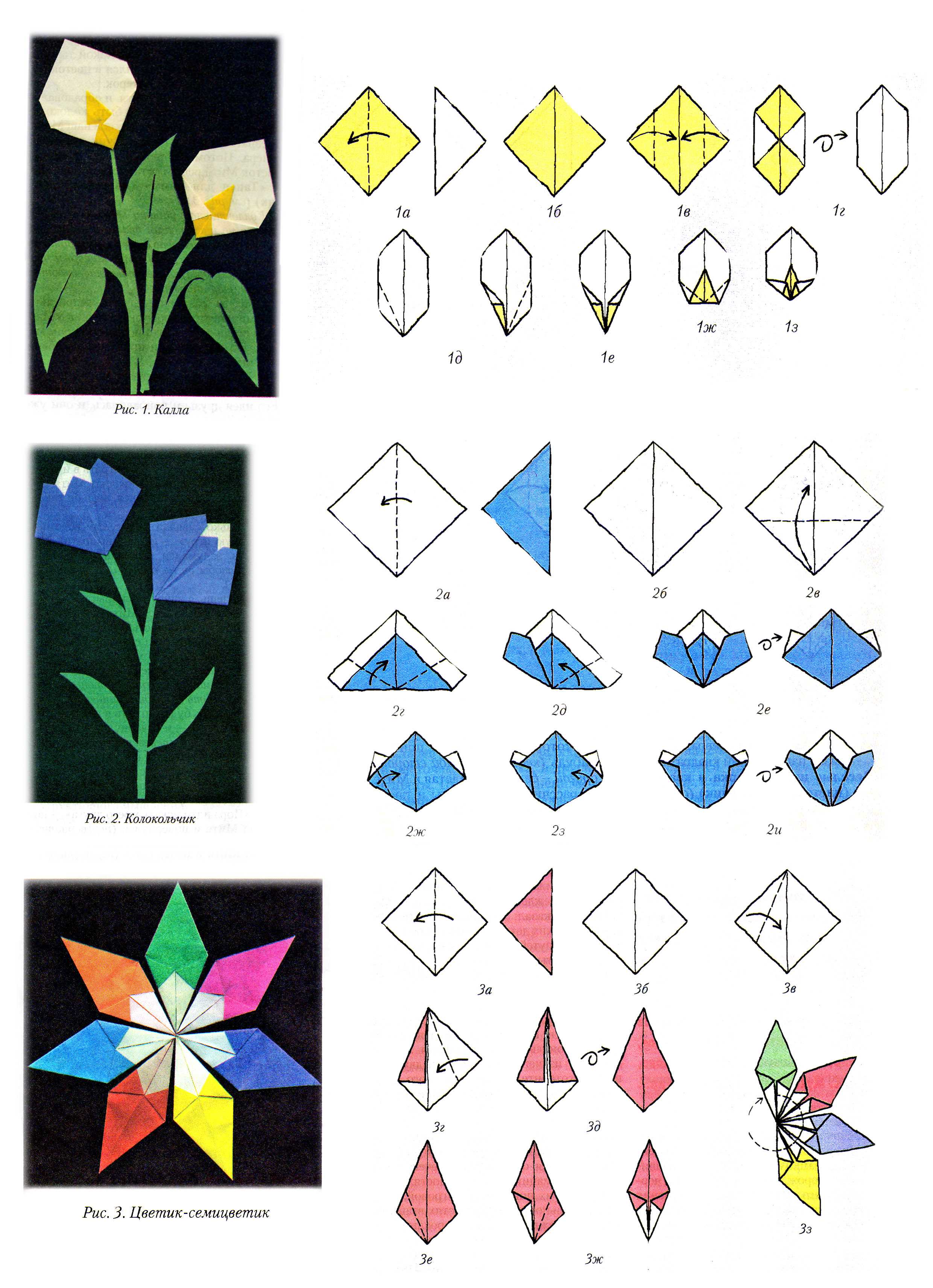 Цветы оригами из бумаги своими руками схемы поэтапно