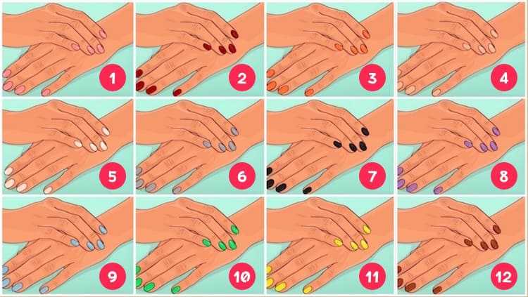 Тест - узнайте о себе по любимому цвету лака для ногтей