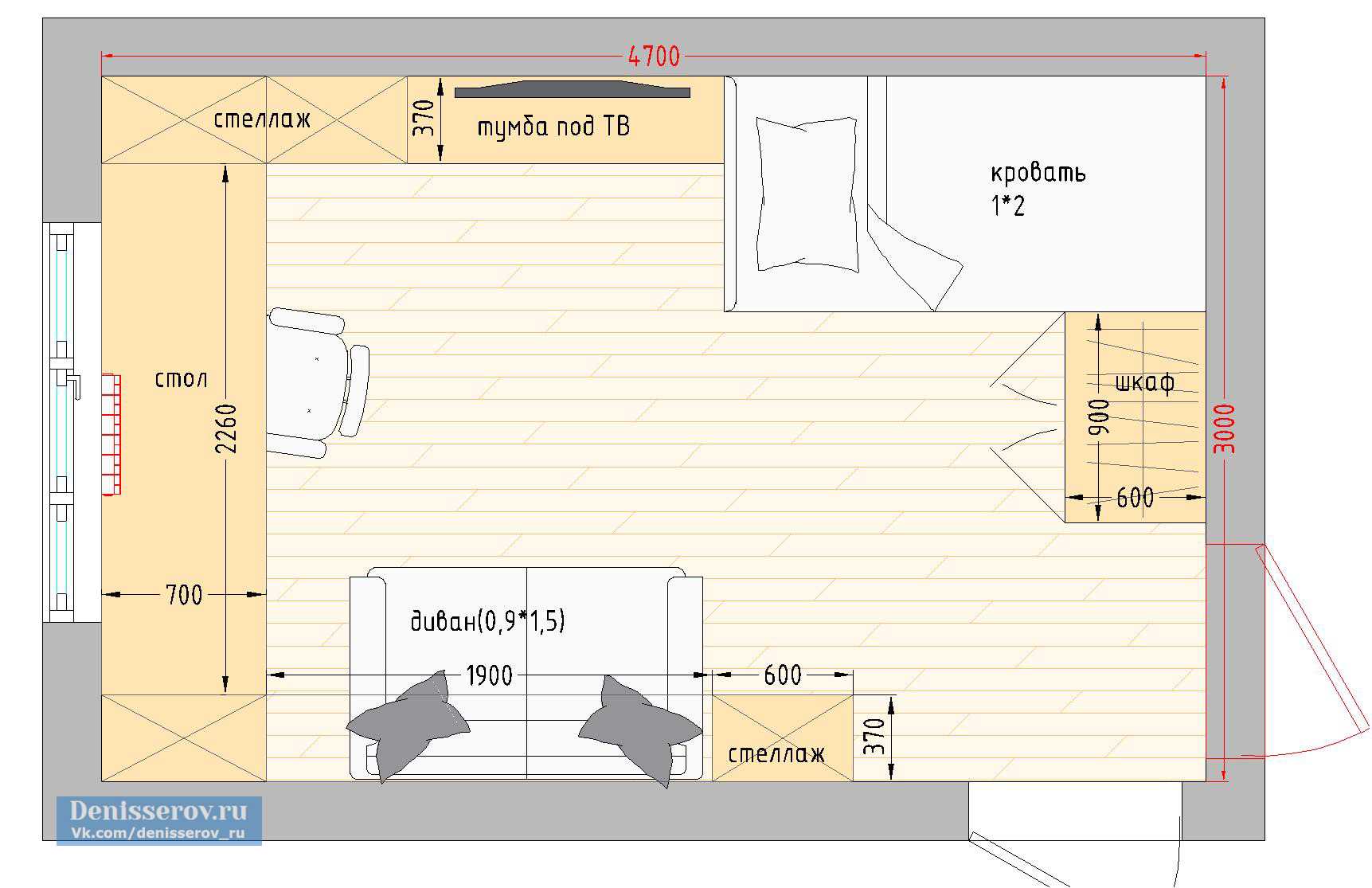 Планировка детской комнаты план 12 кв м