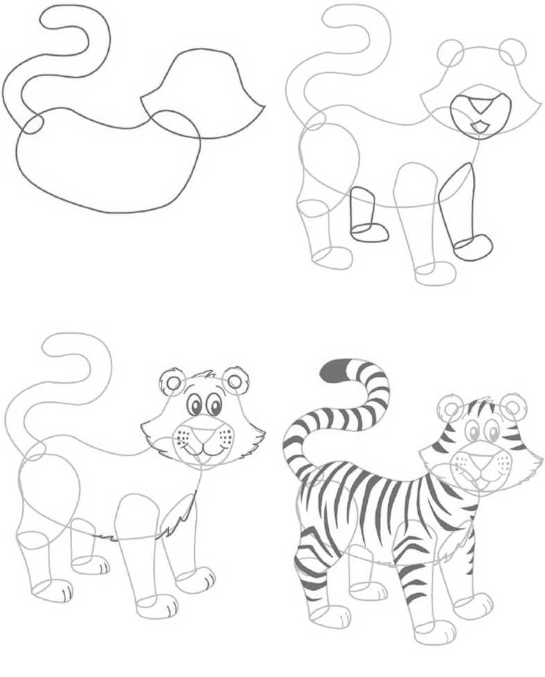 Как легко и красиво нарисовать тигра поэтапно карандашом для начинающих