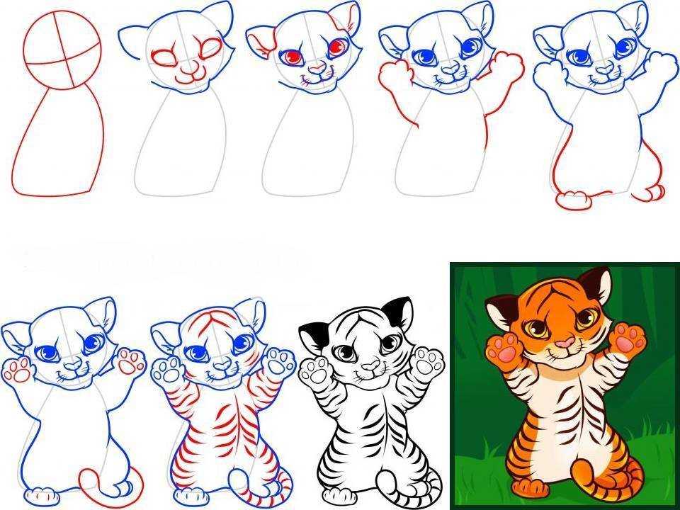 Как нарисовать тигра символа: простые, поэтапные, для срисовки, красивые рисунки