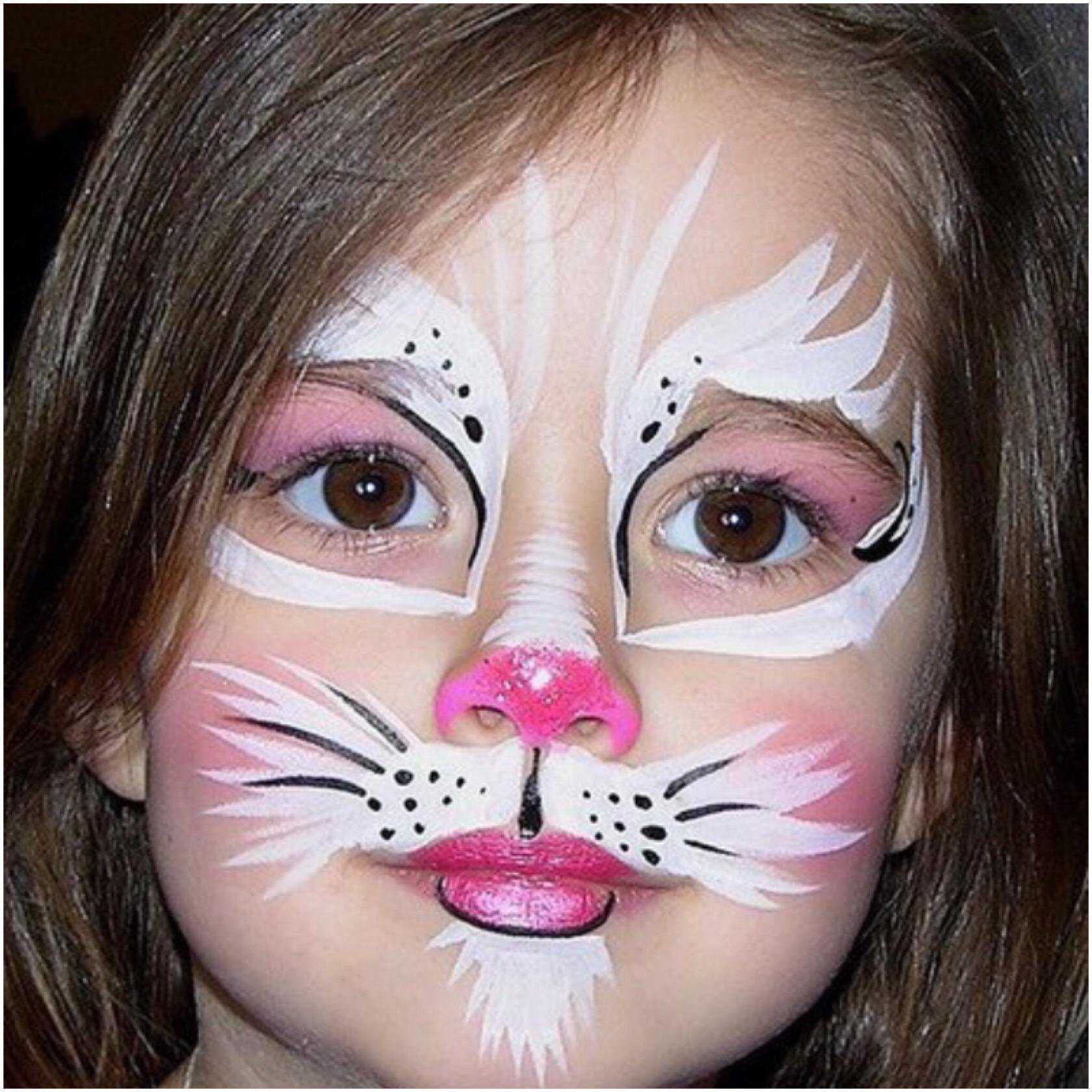 Аквагрим зайчик на лице – как нарисовать зайчика, мордочку зайца на лице ребенка? сделать аквагрим?