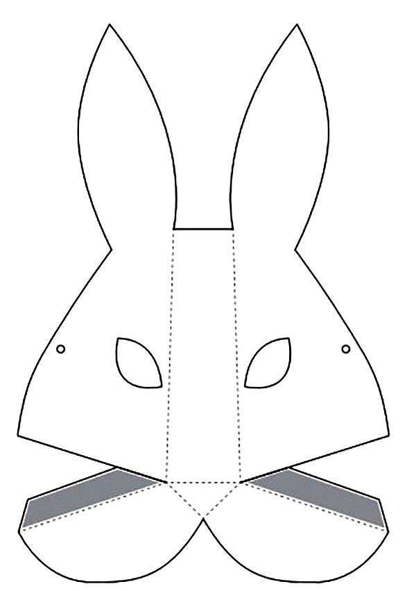 Маска зайца своими руками из бумаги или картона: как сделать по шаблону