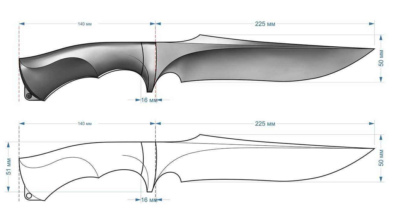 Чертежи и изготовление охотничьих ножей