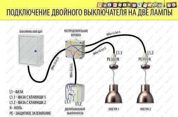 Как правильно подключить двухклавишный выключатель света, не обладая специальными навыками