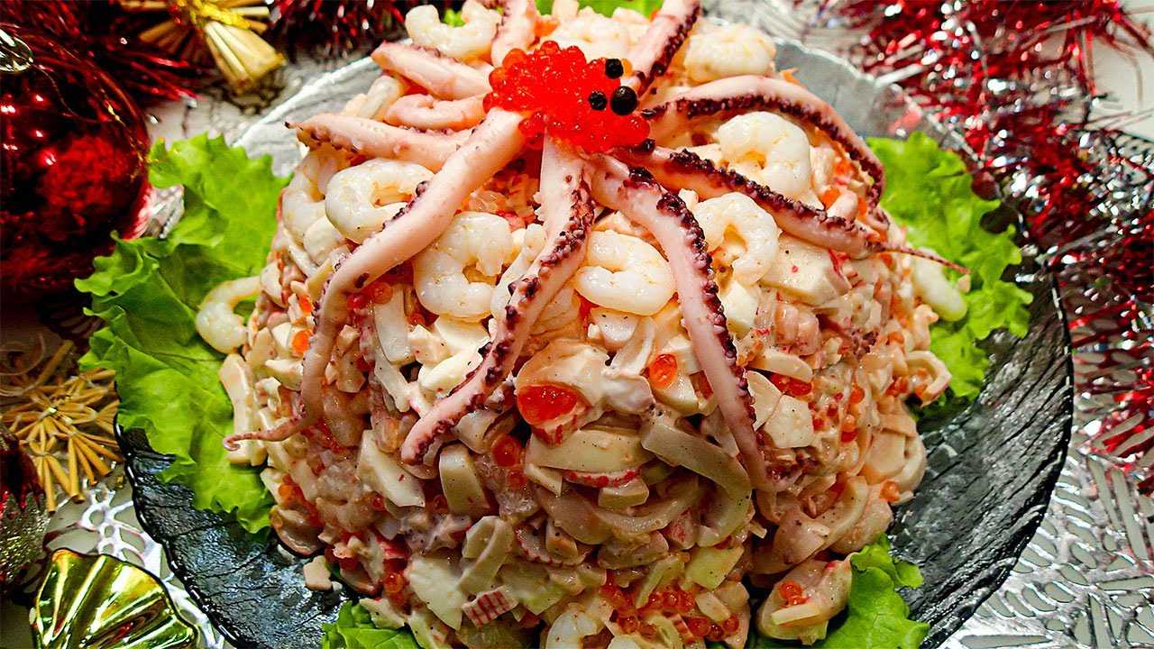 Салат из копченых кальмаров рецепт с фото
