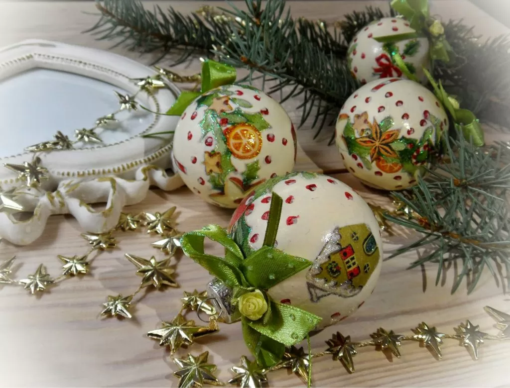 Декупаж новогодних шаров своими руками - пошаговый мастер-класс с фото примерами