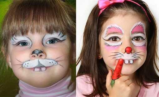Рисовать животных на лице. как нарисовать кошку на лице ребенка. как нарисовать аквагримом на лице, лису, зайчика, мышку, собаку, волка, медведя. какими красками рисуют на лицах детей. рисунки на лице