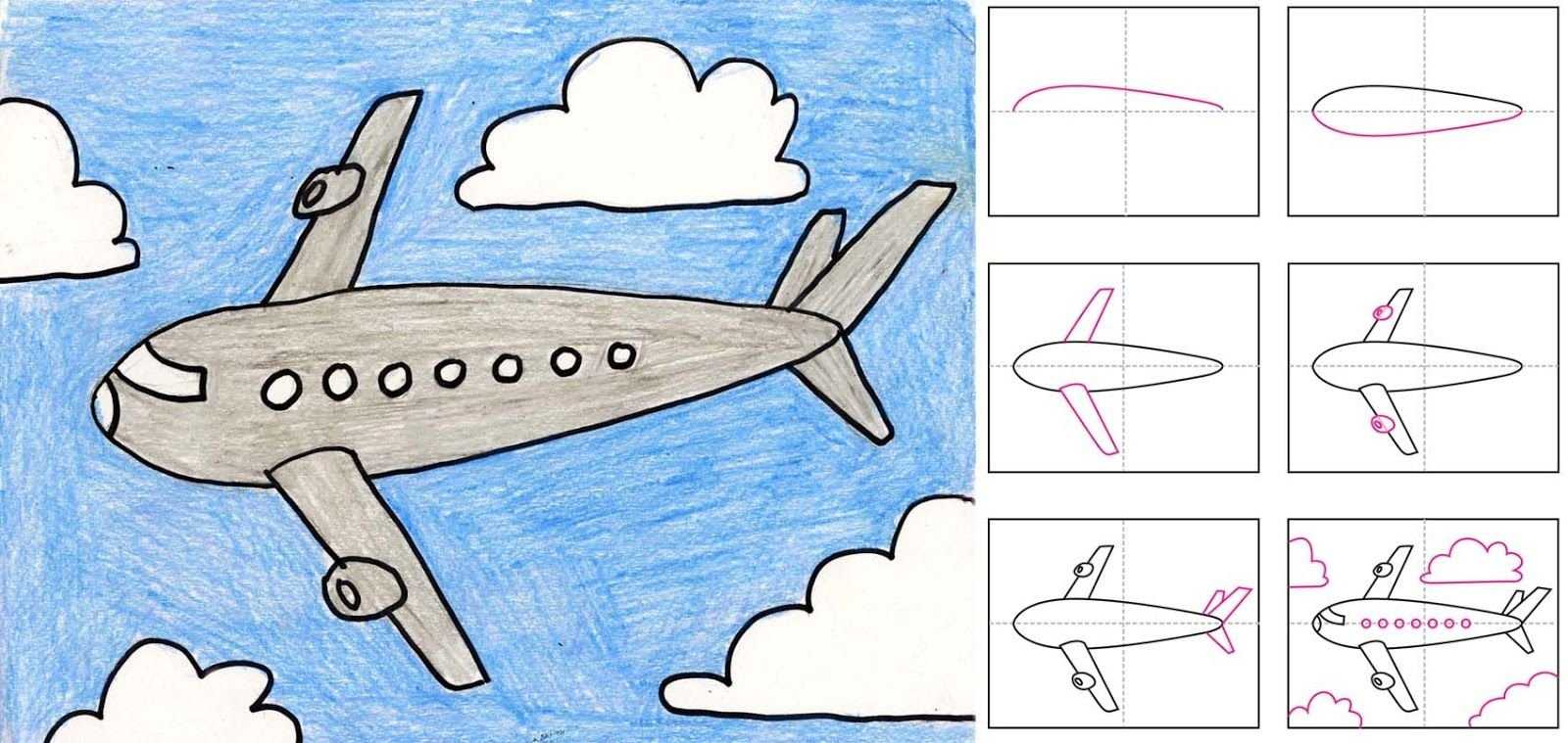 Как рисовать самолет для детей