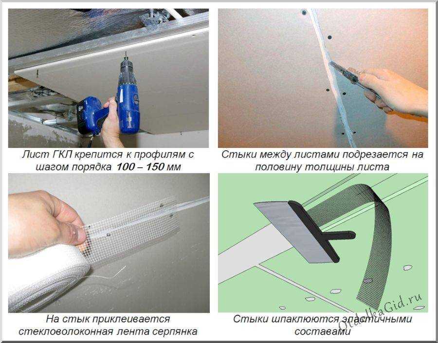 Монтаж гипсокартона на клей