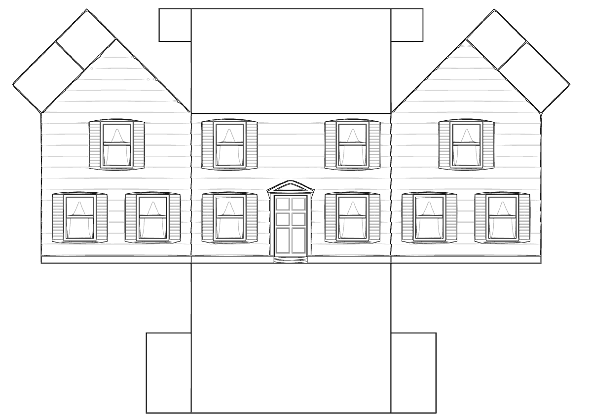 Схема дома из бумаги вырезать и склеить